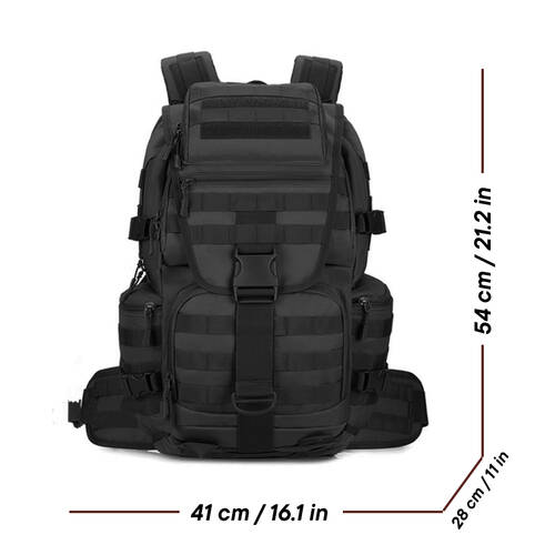 Protector Plus 50L Su Geçirmez Outdoor Sırt Çantası Sportif Siyah