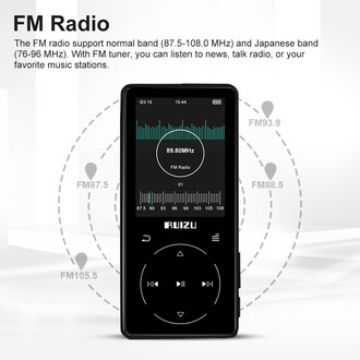 Ruizu D16 Dokunmatik Bluetooth MP3 Çalar 8GB - Thumbnail