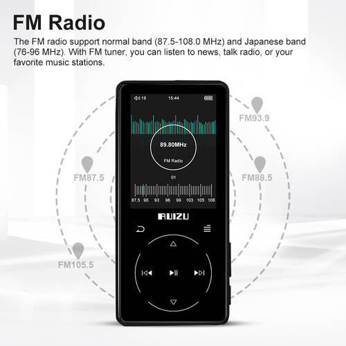 Ruizu D16 Dokunmatik Bluetooth MP3 Çalar 8GB