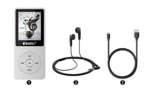 Ruizu X02 Ultra İnce MP3 Çalar 4GB FM Radyo Beyaz