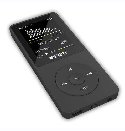 Ruizu X02 Ultra İnce MP3 Çalar 8GB FM Radyo Siyah