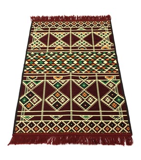 Shark Anadolu Baklava Kilim Bordo - Thumbnail