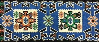 Shark Anadolu Bergama Kilim Mavi - Thumbnail