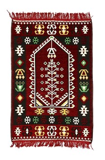 Shark Anadolu Seccade Kilim 10 Bordo - Thumbnail