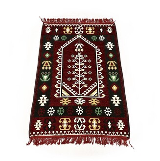 Shark Anadolu Seccade Kilim 10 Bordo - Thumbnail