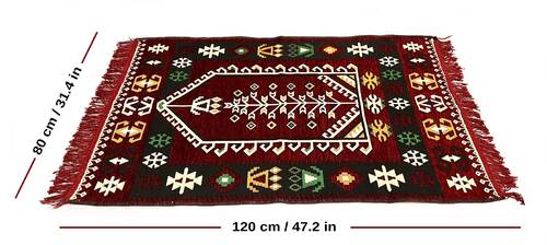 Shark Anadolu Seccade Kilim 10 Bordo