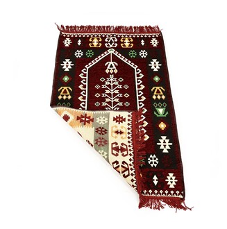 Shark Anadolu Seccade Kilim 10 Bordo - Thumbnail