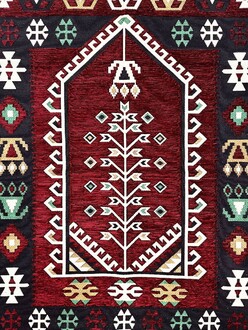 Shark Anadolu Seccade Kilim 10 Bordo - Thumbnail