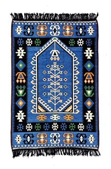 Shark Anadolu Seccade Kilim 11 Mavi - Thumbnail