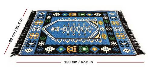 Shark Anadolu Seccade Kilim 11 Mavi