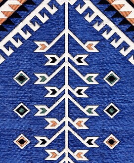 Shark Anadolu Seccade Kilim 11 Mavi - Thumbnail