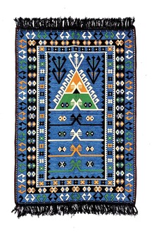 Shark Anatolia - Shark Anadolu Seccade Kilim 12 Mavi