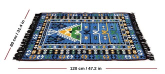 Shark Anadolu Seccade Kilim 12 Mavi - Thumbnail