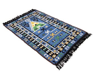 Shark Anadolu Seccade Kilim 12 Mavi - Thumbnail