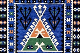 Shark Anadolu Seccade Kilim 12 Mavi - Thumbnail