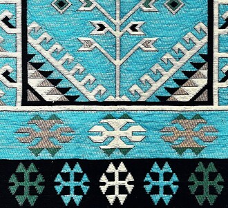 Shark Anadolu Seccade Kilim 12 Turkuaz - Thumbnail