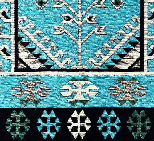 Shark Anadolu Seccade Kilim 12 Turkuaz