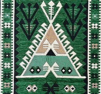 Shark Anadolu Seccade Kilim 13 Yeşil - Thumbnail