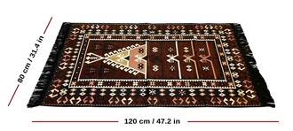 Shark Anadolu Seccade Kilim 15 Kahve - Thumbnail