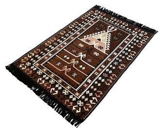 Shark Anadolu Seccade Kilim 15 Kahve - Thumbnail