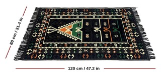 Shark Anadolu Seccade Kilim 16 Siyah - Thumbnail