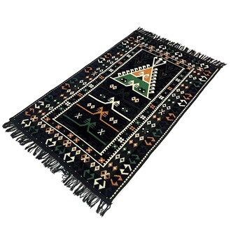 Shark Anadolu Seccade Kilim 16 Siyah - Thumbnail