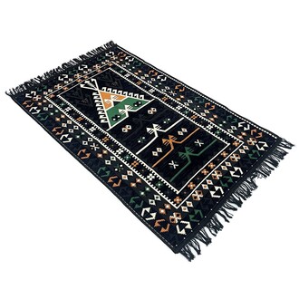 Shark Anadolu Seccade Kilim 16 Siyah - Thumbnail