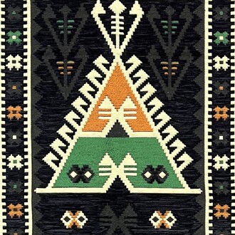 Shark Anadolu Seccade Kilim 16 Siyah - Thumbnail