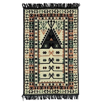 Shark Anadolu Seccade Kilim 16 Siyah - Thumbnail