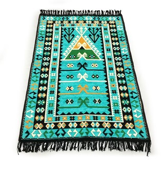 Shark Anadolu Seccade Kilim 6 Turkuaz - Thumbnail