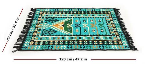 Shark Anadolu Seccade Kilim 6 Turkuaz