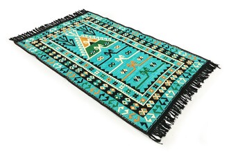 Shark Anadolu Seccade Kilim 6 Turkuaz - Thumbnail