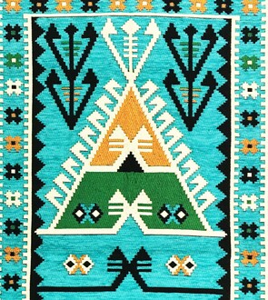 Shark Anadolu Seccade Kilim 6 Turkuaz - Thumbnail