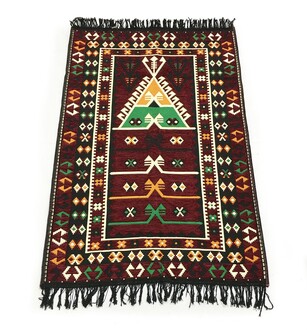 Shark Anadolu Seccade Kilim 7 Bordo - Thumbnail