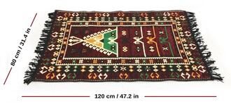 Shark Anadolu Seccade Kilim 7 Bordo - Thumbnail