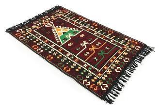 Shark Anadolu Seccade Kilim 7 Bordo - Thumbnail