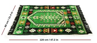 Shark Anadolu Seccade Kilim 8 Yeşil - Thumbnail