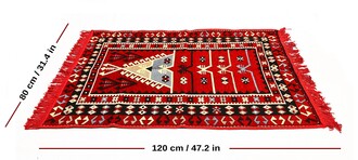 Shark Anadolu Seccade Kilim 9 Kırmızı – Mavi - Thumbnail