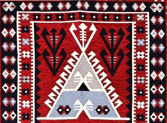 Shark Anadolu Seccade Kilim 9 Kırmızı – Mavi - Thumbnail