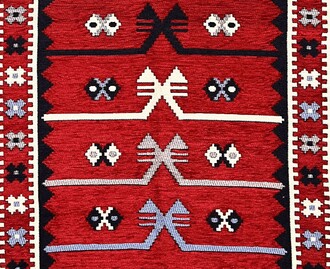 Shark Anadolu Seccade Kilim 9 Kırmızı – Mavi - Thumbnail