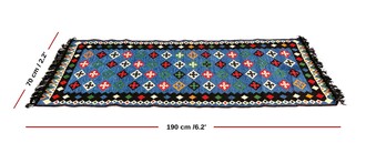 Shark Anatolia Katar Kilim Mavi 70x190 cm - Thumbnail