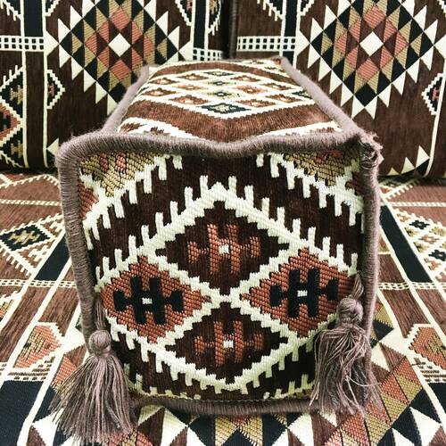 Shark Anatolia Kilim Desenli Şark Köşesi İkili Sedir Takımı Kahve