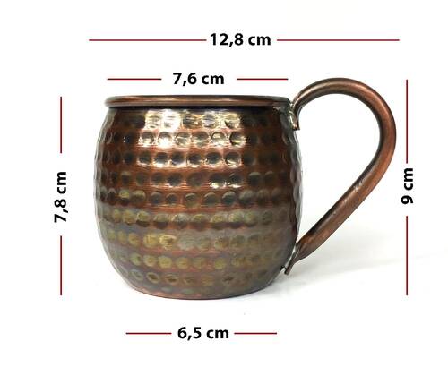 Shark Anatolia Luna Petekli Bakır Kupa Bardak Mug Oksit