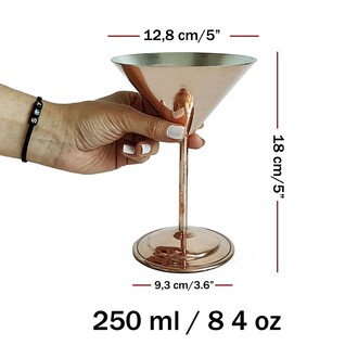 Shark Anatolia Martini Bakır Kadeh 250 ml - Thumbnail