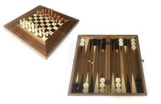 Star Oyun - Aegean Massive Veneer Backgammon + Chess Set Large 50 cm - 19.6"