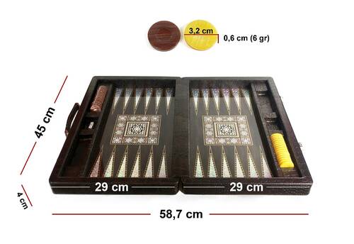 Star Elit Lüks Deri Çantalı Tavla Takımı