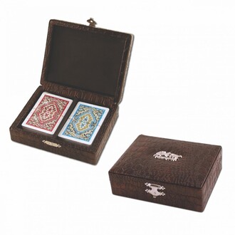 Star Oyun - Star Elite Plastic Playing Cards with Wooden Box 2 Decks