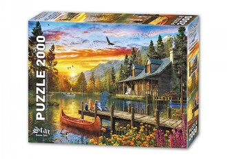 Star Oyun - Star Oyun Dağ Gölünde Gün Batımı 2000 Parça Puzzle