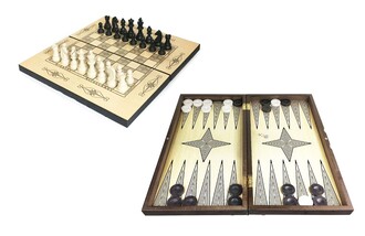 Star Oyun - Chess and Backgammon Set of 2 Big Size