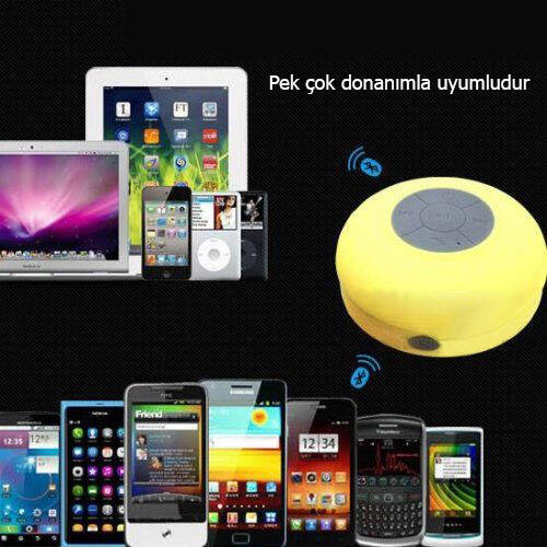 Su Geçirmez Mini Bluetooth Duş Hoparlörü (Sarı)